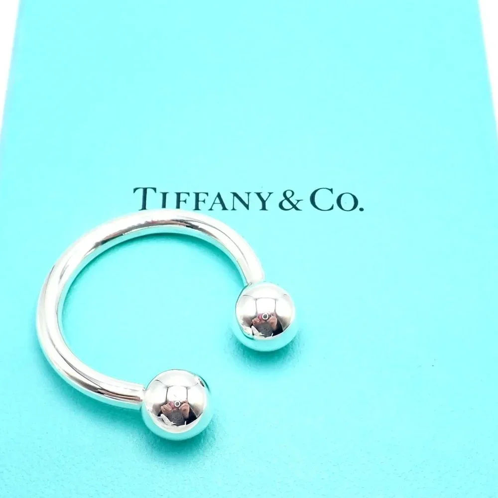 Vintage Tiffany & Co. Silver Classic Ball Keychain Keyring - Picture 10 of 16